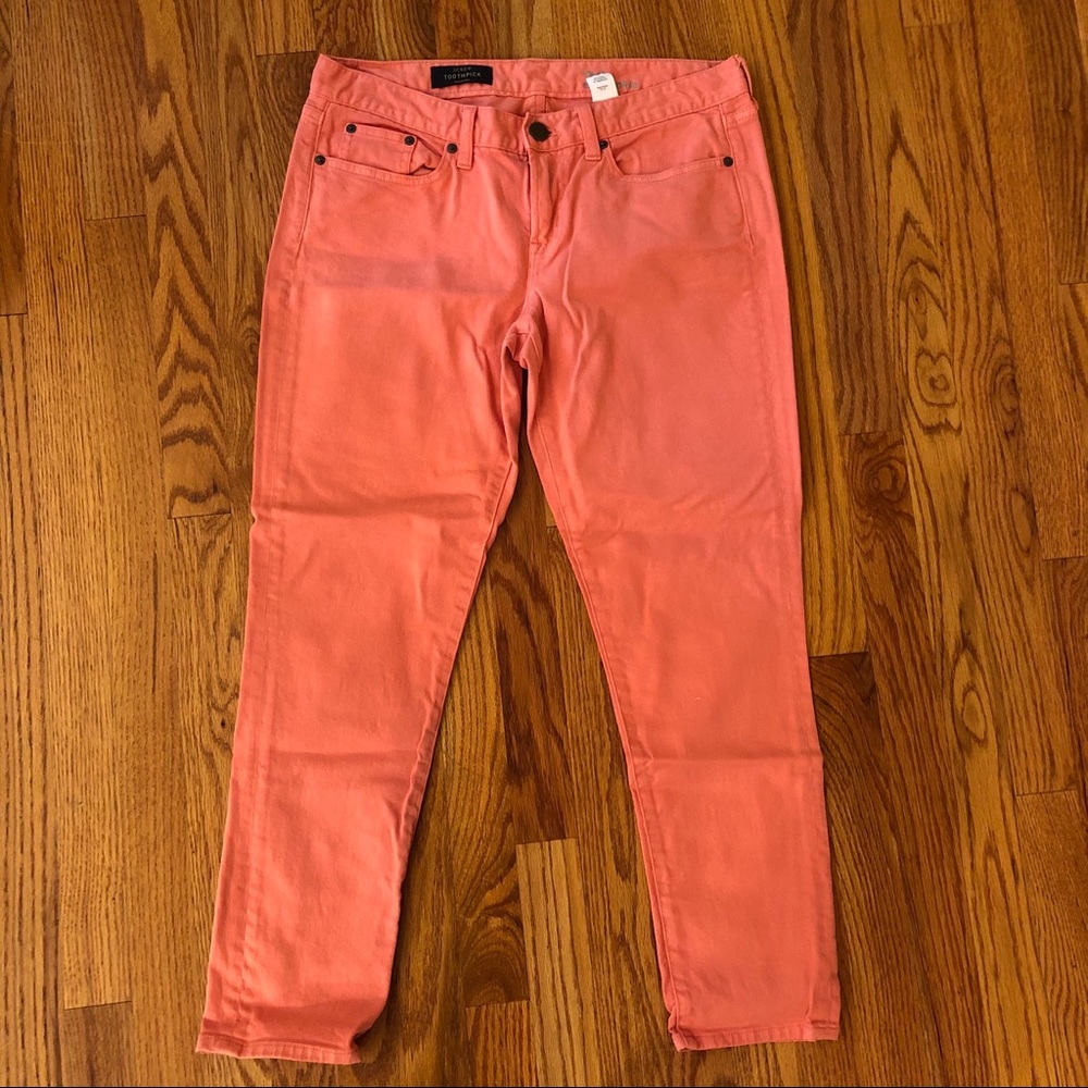 J. Crew Toothpick Jeans in Salmon
